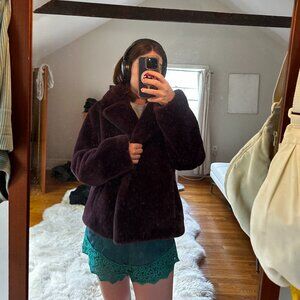 Gorgeous barely used faux fur purple coat